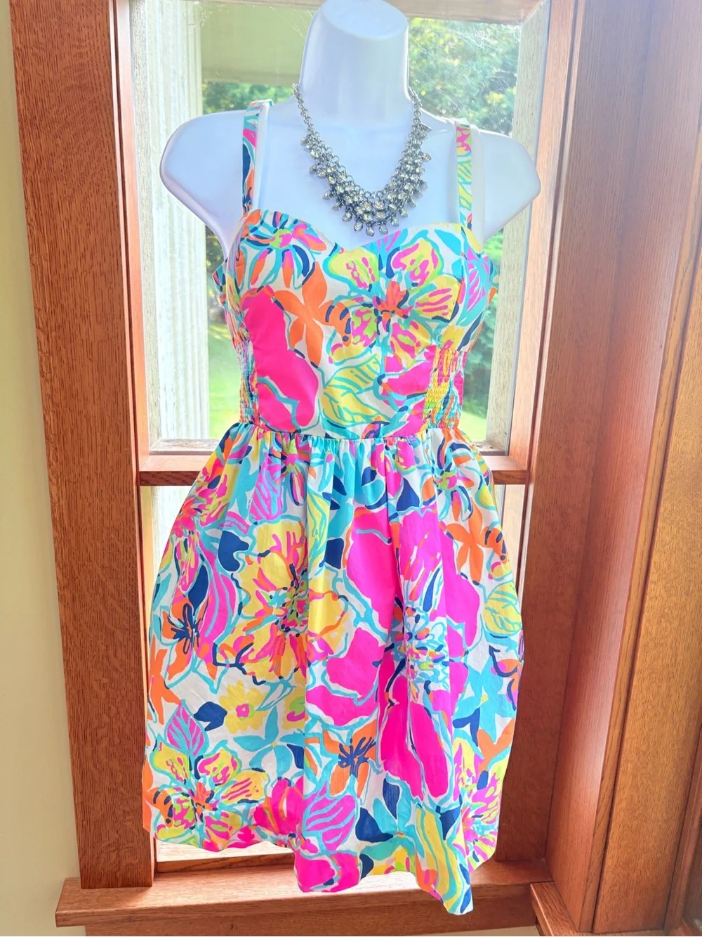 Lilly Pulitzer Christine fit and flare mini dress in besame mucho floral pink 2